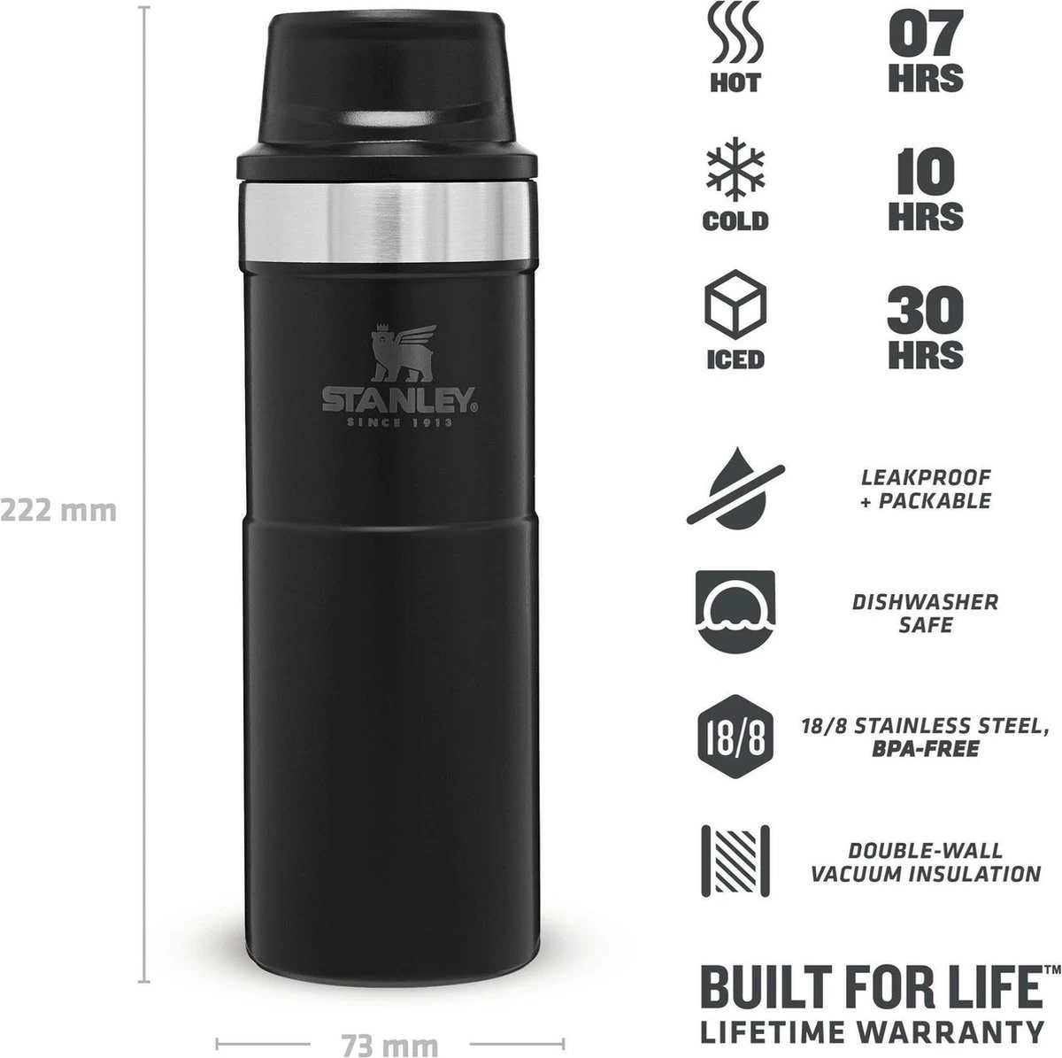Stanley Trigger-Action Travel Mug 0.47L - thermosfles - Matt Black Stanley Trigger-Action Travel Mug 0.47L - Thermosfles - Matt Black -Bol Waterkoker Winkel 1200x1195 1
