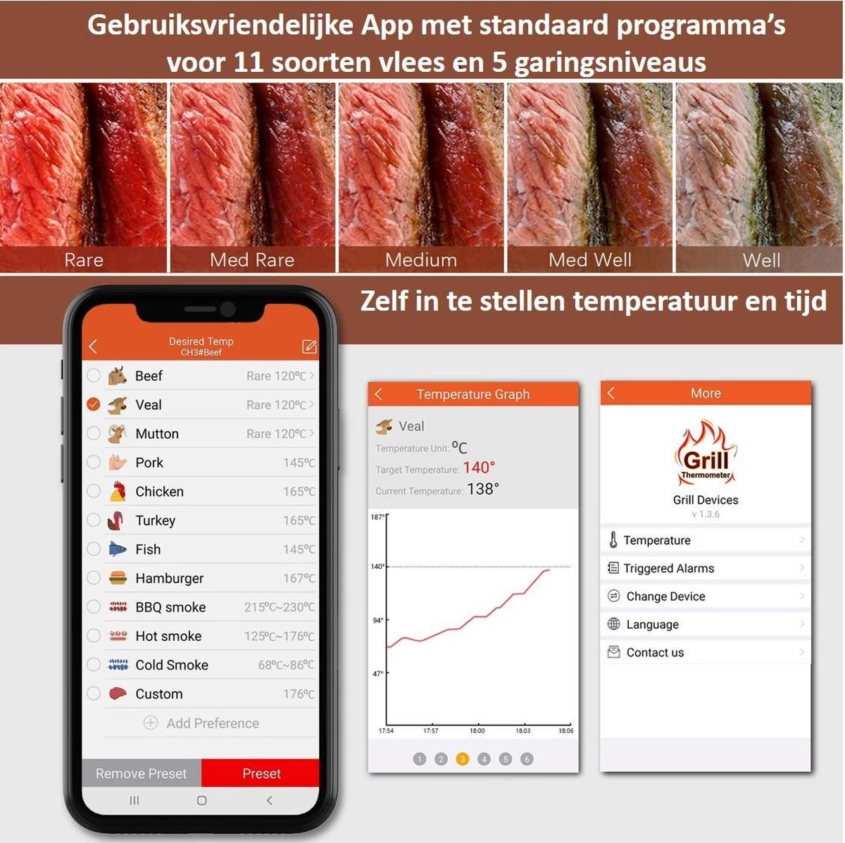 Hermanos® Digitale BBQ Thermometer Draadloos - Keukenthermometer - Bluetooth met app - 4 Sondes - Magneet - Incl. Batterijen Hermanos® Digitale BBQ Thermometer Draadloos - Keukenthermometer - Bluetooth Met App - 4 Sondes - Magneet - Incl. Batterijen -Bol Waterkoker Winkel 1200x1197 7