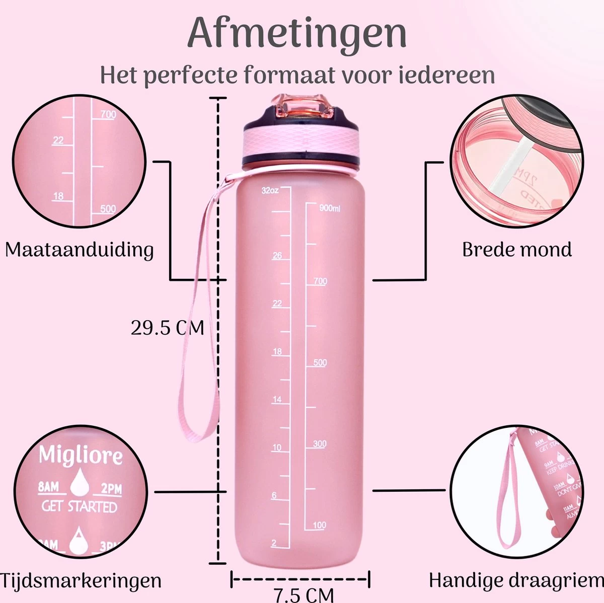 Migliore Drinkfles – Luxe Drinkfles Met Rietje – Waterfles 1 Liter – Water Bottle – Motivatie Waterfles met Tijdmarkeringen - Ook in 600 ml en 2 Liter Migliore Drinkfles – Luxe Drinkfles Met Rietje – Waterfles 1 Liter – Water Bottle – Motivatie Waterfles Met Tijdmarkeringen - Ook In 600 Ml En 2 Liter -Bol Waterkoker Winkel 1200x1198 30