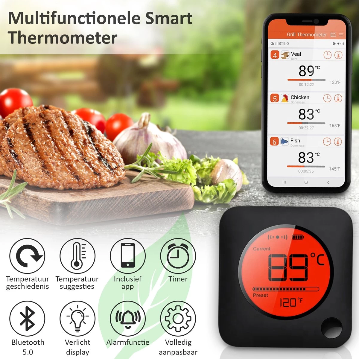 Claire BF-5 BBQ thermometer - Vleesthermometer - Oventhermometer - Draadloos met app - Incl. Batterijen en 6 meetsondes Claire BF-5 BBQ Thermometer - Vleesthermometer - Oventhermometer - Draadloos Met App - Incl. Batterijen En 6 Meetsondes -Bol Waterkoker Winkel 1200x1200 1005
