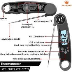 Merkloos PK Goods BBQ Thermometer- BBQ Accesoires -Draadloze Thermometer- Kernthermometer - Waterdicht- Vleesthermometer -Bol Waterkoker Winkel 1200x1200 1008