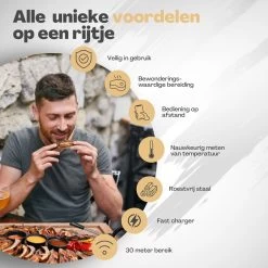 Vulpes Kitchen® Vleesthermometer Pro - Draadloos - Bluetooth & App - 2 In 1 Oventhermometer - RVS & Fast Charger - 30 Meter -Bol Waterkoker Winkel 1200x1200 1016