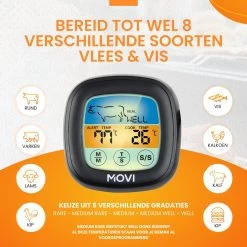 Movi® Mini+ Vleesthermometer - Bbq Thermometer – Kamado - Oventhermometer - Vleesthermometer Draadloos – Keukenthermometer - Suikerthermometer - Vloeistofthermometer – Barbecue Accessoires - Inclusief E-Book - Kookwekker - -Bol Waterkoker Winkel 1200x1200 1030