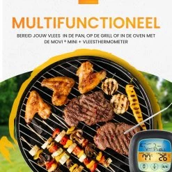 Movi® Mini+ Vleesthermometer - Bbq Thermometer – Kamado - Oventhermometer - Vleesthermometer Draadloos – Keukenthermometer - Suikerthermometer - Vloeistofthermometer – Barbecue Accessoires - Inclusief E-Book - Kookwekker - -Bol Waterkoker Winkel 1200x1200 1031