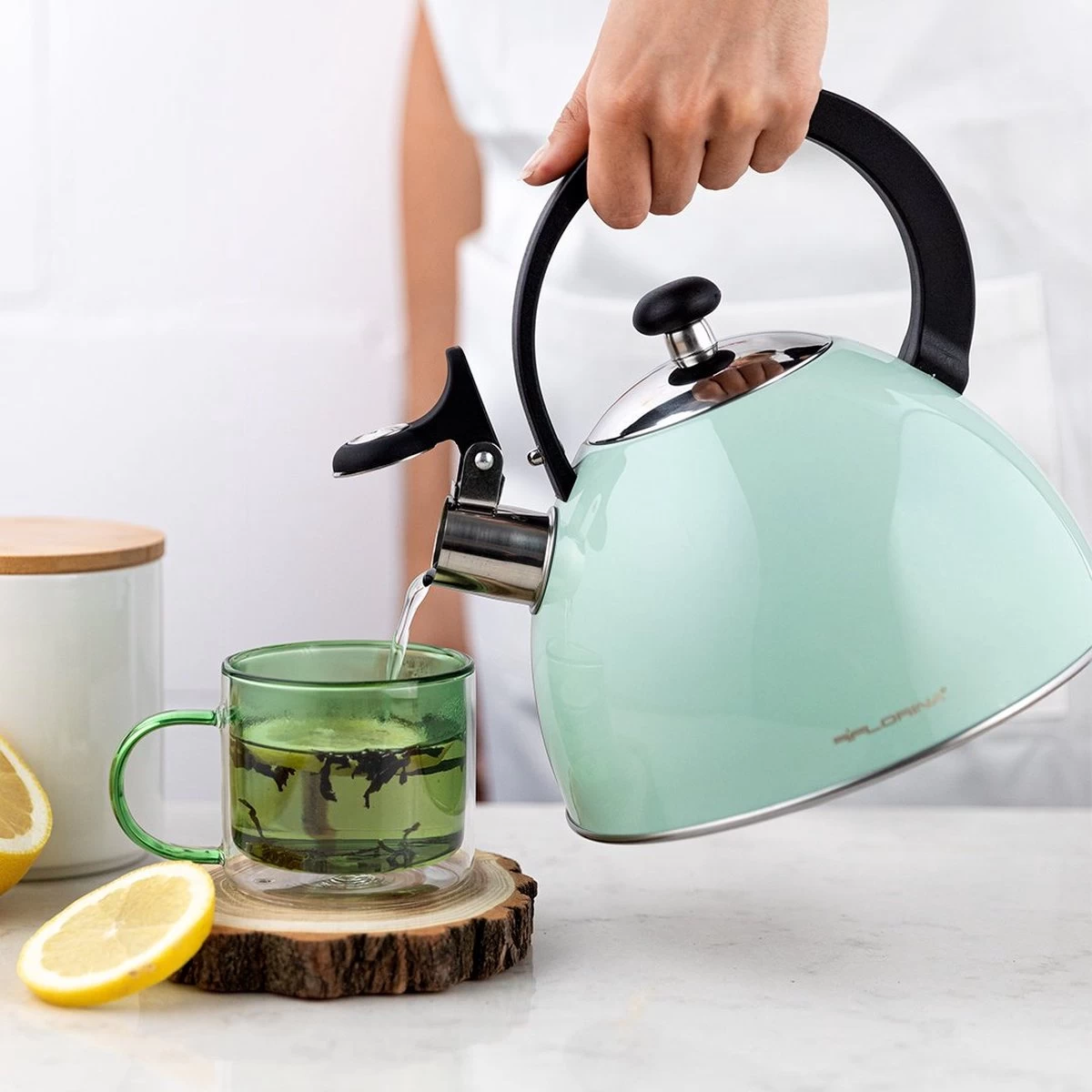 Florina Brillo fluitketel 2,5L voor alle warmtebronnen - Waterketel - Mint groen Florina Brillo Fluitketel 2,5L Voor Alle Warmtebronnen - Waterketel - Mint Groen -Bol Waterkoker Winkel 1200x1200 1110