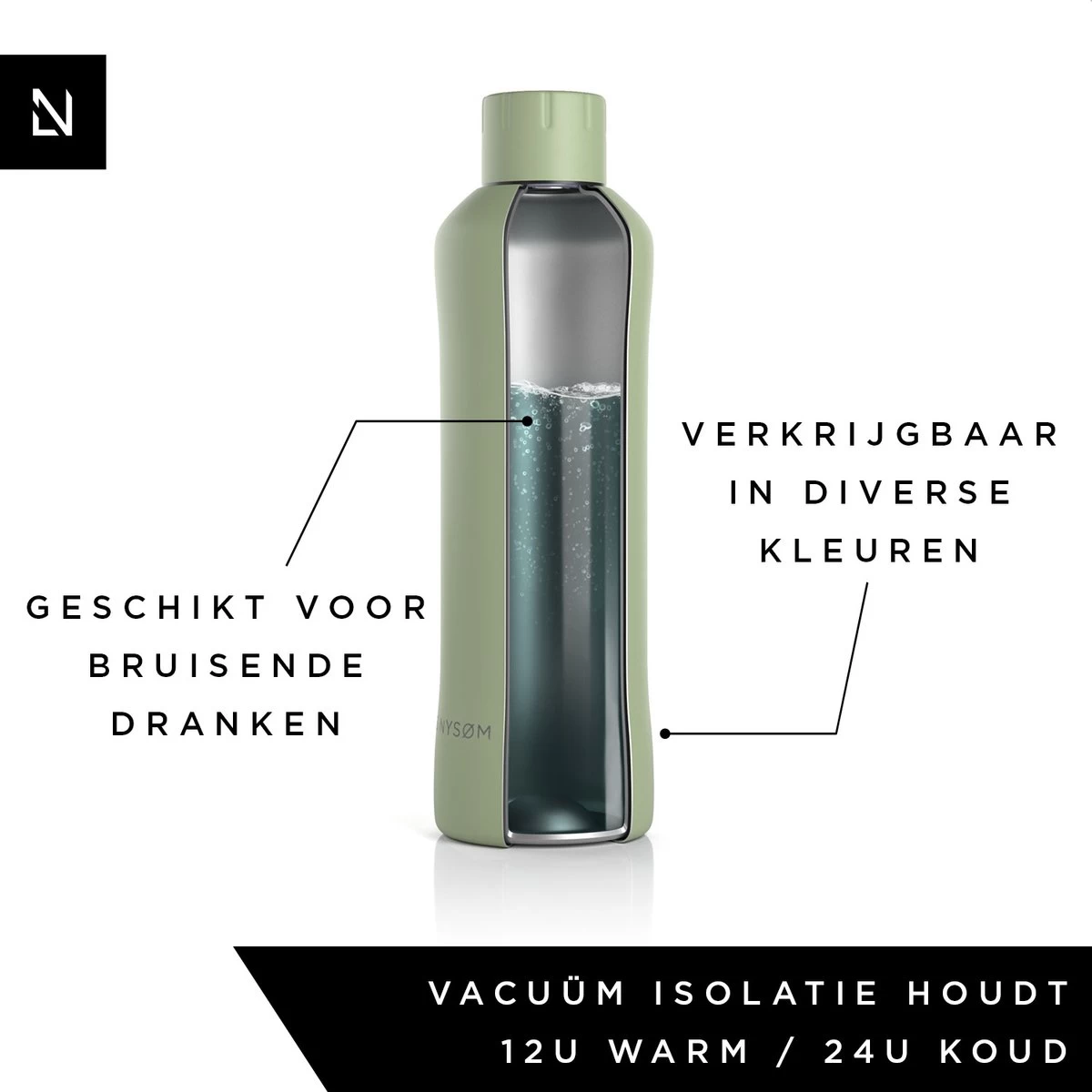 LARS NYSØM Roestvrijstalen drinkfles 'Bølge' 750ml Sage LARS NYSØM Roestvrijstalen Drinkfles 'Bølge' 750ml Sage -Bol Waterkoker Winkel 1200x1200 1134