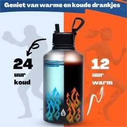 Drinkfles 2 Liter Met Rietje Waterjug Volwassenen - Complete Set - RVS 2L - 24uur Koud/12 Uur Warm - Zwart -Bol Waterkoker Winkel 1200x1200 1172