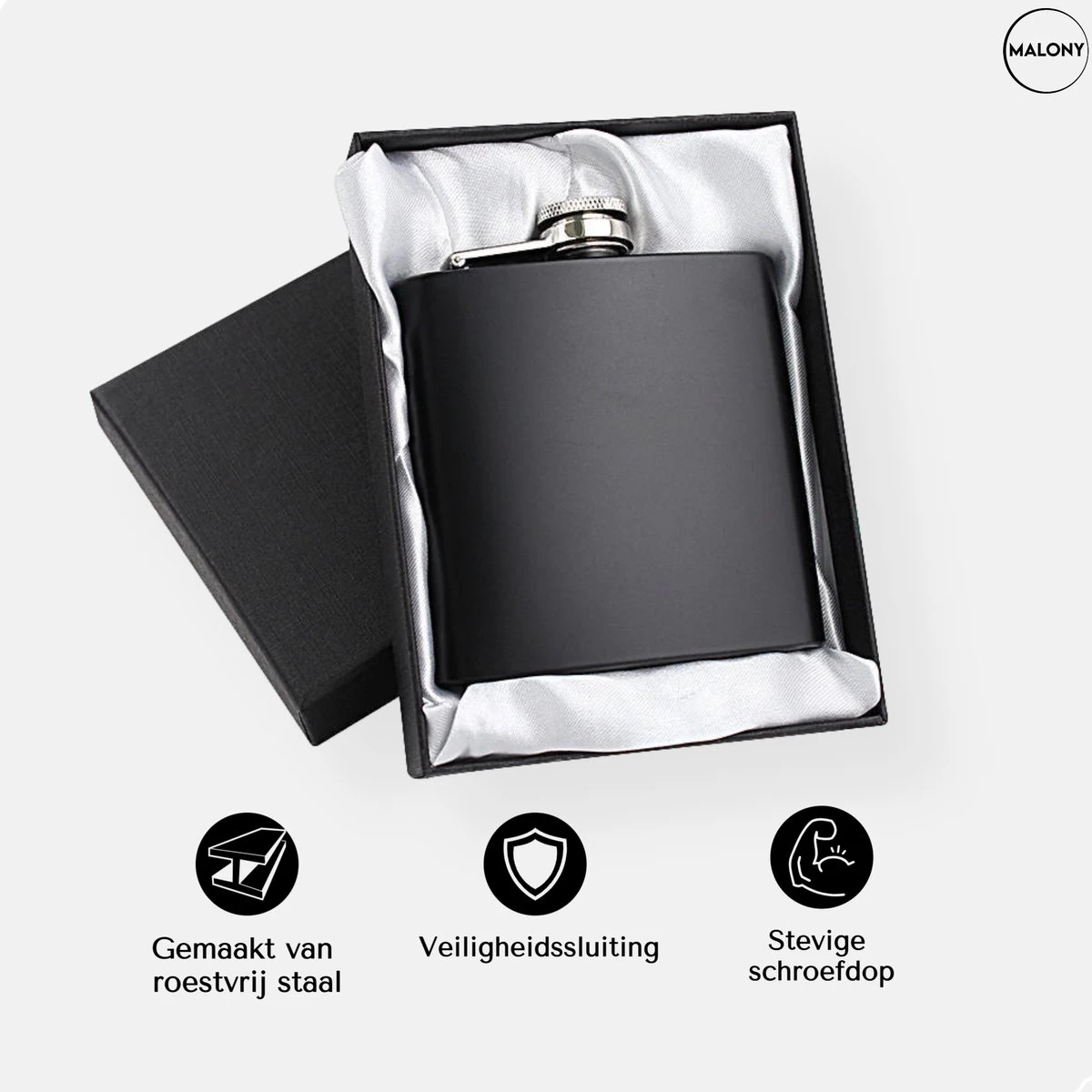 Malony® Luxe Heupfles - Veldfles - Flacon - Drinkfles - 180ML - RVS - Giftbox - Veiligheidssluiting - Zwart Malony® Luxe Heupfles - Veldfles - Flacon - Drinkfles - 180ML - RVS - Giftbox - Veiligheidssluiting - Zwart -Bol Waterkoker Winkel 1200x1200 1215