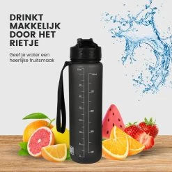 Lacardia Nederlandse Motivatie Waterfles Grijs 'Nederlandse Tekst' - Drinkfles Met Rietje - Waterfles 1 Liter - Waterfles Met Tijdmarkering -Bol Waterkoker Winkel 1200x1200 1229