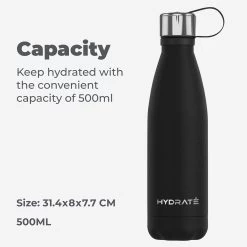 HYDRATE Super Geïsoleerde Drinkfles Roestvrij Staal Thermos 500ml - BPA Vrij, Vacuüm Drinkfles - 24 Uur Koud & 12 Uur Heet Waterfles - Voor Mannen, Vrouwen & Volwassenen -Bol Waterkoker Winkel 1200x1200 1281