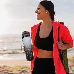 Nimma® Motivatie Waterfles - 1 Liter Drinkfles - Met Tijdmarkeringen En Fruitfilter - Zwart Wit -Bol Waterkoker Winkel 1200x1200 1290