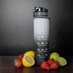Nimma® Motivatie Waterfles - 1 Liter Drinkfles - Met Tijdmarkeringen En Fruitfilter - Zwart Wit -Bol Waterkoker Winkel 1200x1200 1291
