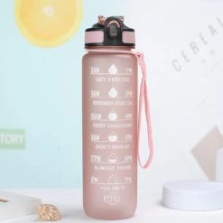 Merkloos Motivatie Drinkfles - Waterfles Met Tijdmarkering - Met Siliconen Rietje - Lichroze - 1 Liter - Tijdmarkeringen - BPA Vrij - Handige Drinktuit - Bidon - Water Drinken - Volwassenen En Kinderen - Cadeau - Valentijnsdag - Sportfles - Fitness -Bol Waterkoker Winkel 1200x1200 1345