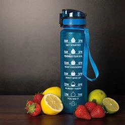 Nimma® Motivatie Waterfles - 1 Liter Drinkfles - Met Tijdmarkeringen En Fruitfilter - Blauw -Bol Waterkoker Winkel 1200x1200 1372