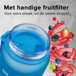 Nimma® Motivatie Waterfles - 1 Liter Drinkfles - Met Tijdmarkeringen En Fruitfilter - Blauw -Bol Waterkoker Winkel 1200x1200 1373