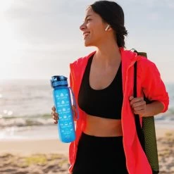 Nimma® Motivatie Waterfles - 1 Liter Drinkfles - Met Tijdmarkeringen En Fruitfilter - Blauw -Bol Waterkoker Winkel 1200x1200 1376