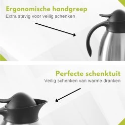 Hendi Thermoskan 1,5 Liter - Isoleerkan Met Drukknop - Zwart - Ø14,5x(H)23cm -Bol Waterkoker Winkel 1200x1200 256