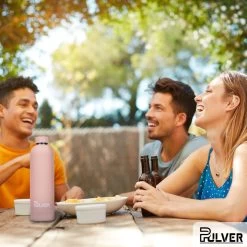 Pulver - RVS Thermosfles / Drinkfles – BPA Vrij – 750 Ml - Waterfles Met Draaidop – Drinkfles – Dubbele Isolatie - Rubberen Coating- Licht Roze -Bol Waterkoker Winkel 1200x1200 268