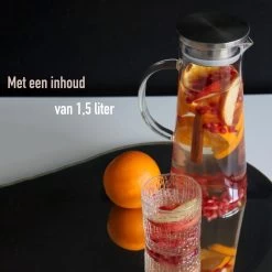 MÊZON® Schenkkan - Glazen Waterkan - Waterkaraf Voor Fruitwater - Multifunctionele Decanteer Karaf - Kan Met Deksel - 1.5L Capaciteit -Bol Waterkoker Winkel 1200x1200 333