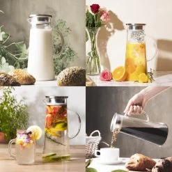 MÊZON® Schenkkan - Glazen Waterkan - Waterkaraf Voor Fruitwater - Multifunctionele Decanteer Karaf - Kan Met Deksel - 1.5L Capaciteit -Bol Waterkoker Winkel 1200x1200 334