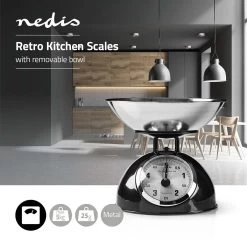 Nedis Keukenweegschaal - Analoog - Roestvrij Staal - Verwijderbare Kom - Zwart -Bol Waterkoker Winkel 1200x1200 446