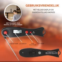 Mancor Vleesthermometer BBQ Thermometer Digitaal Keukenthermometer Accessoires Voedselthermometer - Inklapbaar -Bol Waterkoker Winkel 1200x1200 465