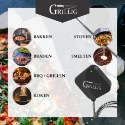 Grillig - Smart Vleesthermometer - Draadloze BBQ Thermometer - Geschikt Voor BBQ - Oven - Grill - Fornuis - Inclusief Batterij En App -Bol Waterkoker Winkel 1200x1200 497