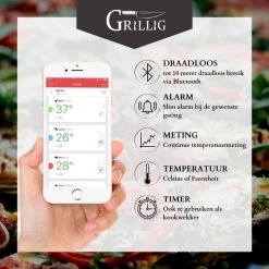 Grillig - Smart Vleesthermometer - Draadloze BBQ Thermometer - Geschikt Voor BBQ - Oven - Grill - Fornuis - Inclusief Batterij En App -Bol Waterkoker Winkel 1200x1200 498