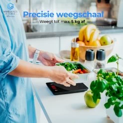 ViveGrace HOME® Digitale Precisie Keukenweegschaal - Met Tarra Functie - Gehard Glas - Incl Batterijen - Zwart -Bol Waterkoker Winkel 1200x1200 505