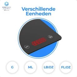 ViveGrace HOME® Digitale Precisie Keukenweegschaal - Met Tarra Functie - Gehard Glas - Incl Batterijen - Zwart -Bol Waterkoker Winkel 1200x1200 508