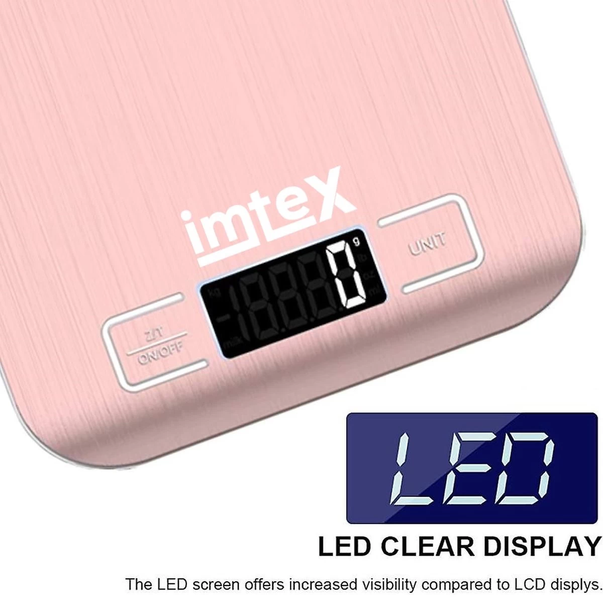 Imtex Digitale Precisie Keukenweegschaal - Tot 5000 gram (5kg) - RVS Rosé Imtex Digitale Precisie Keukenweegschaal - Tot 5000 Gram (5kg) - RVS Rosé -Bol Waterkoker Winkel 1200x1200 529