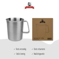 Krumble Maatbeker Met Schenktuit - Maatbekers - Meetbeker Voor Koken En Bakken - Maatkan - Kookgerei - Mengbeker - Blender Beker - RVS - 1 Liter - 12 X 15 X 13 Cm (Ixbxh) - Zilver -Bol Waterkoker Winkel 1200x1200 548