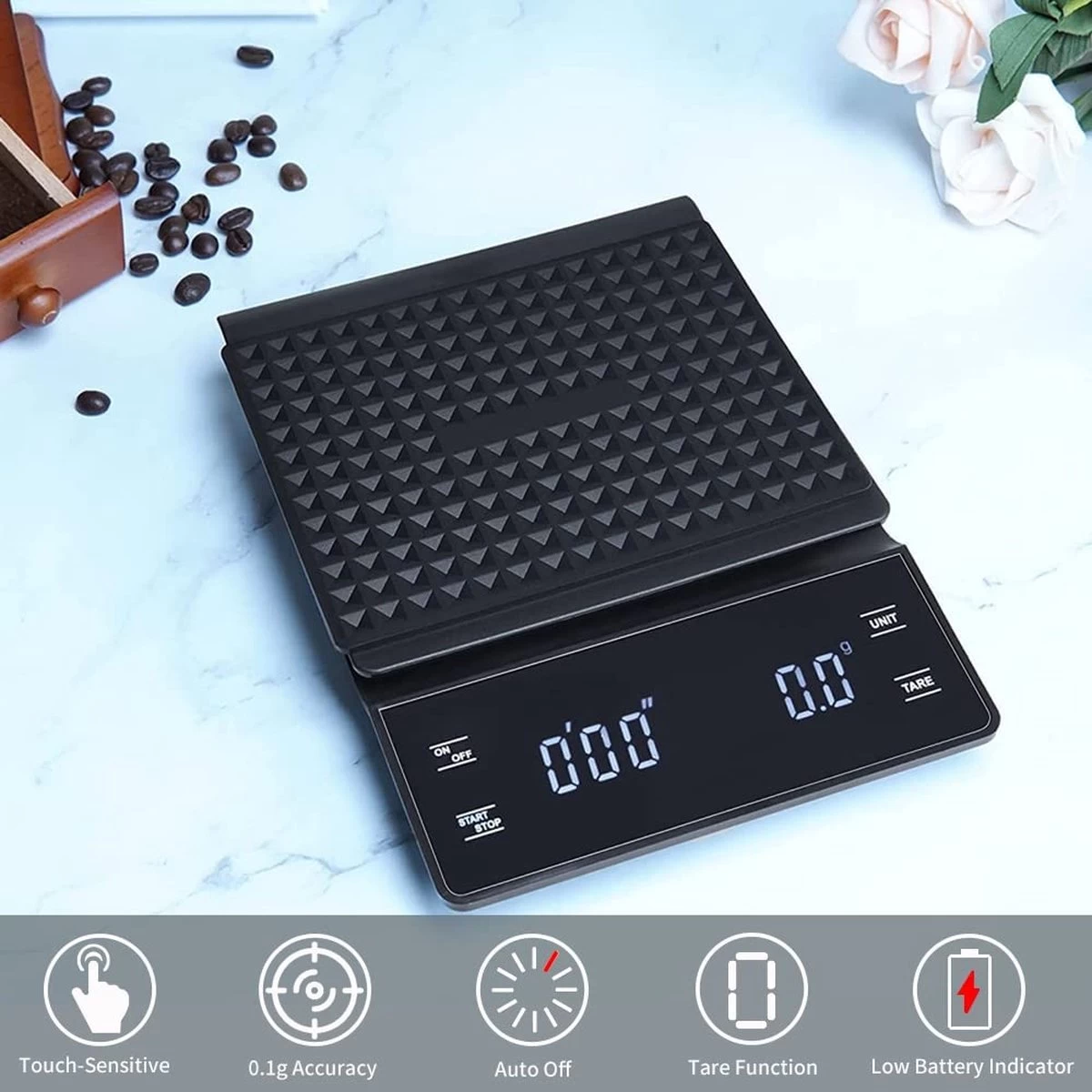 IMTEX - Keukenweegschaal - Koffie Scale - met Timer - LED Scherm - 3000 gram - 3 kilo - Zwart IMTEX - Keukenweegschaal - Koffie Scale - Met Timer - LED Scherm - 3000 Gram - 3 Kilo - Zwart -Bol Waterkoker Winkel 1200x1200 559