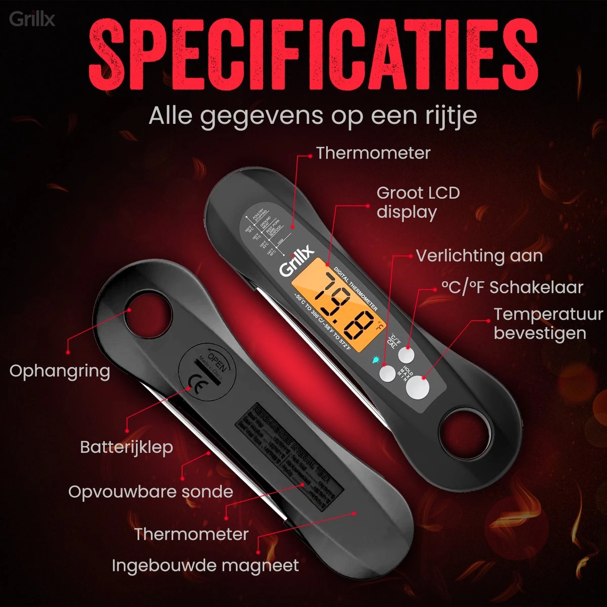 GrillX Vleesthermometer - BBQ Thermometer Digitaal - Keukenthermometer Draadloos - Kernthermometer - Voedselthermometer GrillX Vleesthermometer - BBQ Thermometer Digitaal - Keukenthermometer Draadloos - Kernthermometer - Voedselthermometer -Bol Waterkoker Winkel 1200x1200 562