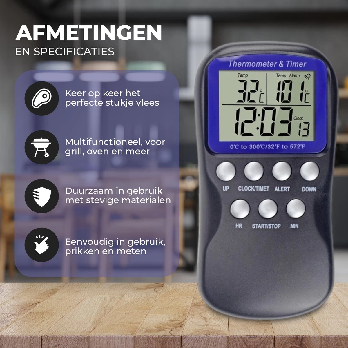 Seidon® Digitale Vleesthermometer Set – BBQ- en Oventhermometer – 0°C tot 300°C – Kernthermometer met 1 Sonde – Suikerthermometer - Kookthermometer Seidon® Digitale Vleesthermometer Set – BBQ- En Oventhermometer – 0°C Tot 300°C – Kernthermometer Met 1 Sonde – Suikerthermometer - Kookthermometer -Bol Waterkoker Winkel 1200x1200 571