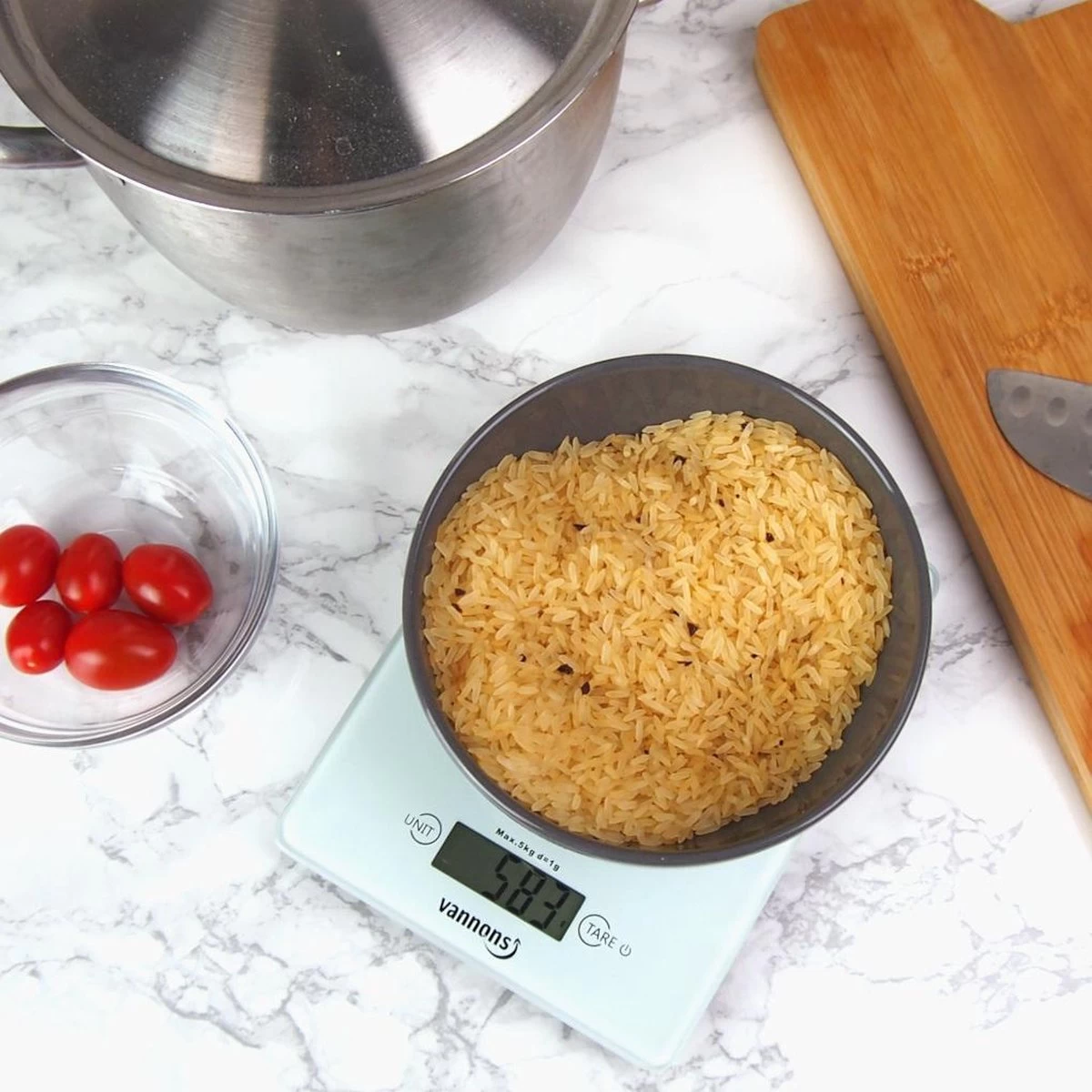 Vannons - Keukenweegschaal - Keukenweegschaal Digitaal - Precisie Weegschaal tot 5 kilo - Glas - Wit Vannons - Keukenweegschaal - Keukenweegschaal Digitaal - Precisie Weegschaal Tot 5 Kilo - Glas - Wit -Bol Waterkoker Winkel 1200x1200 600