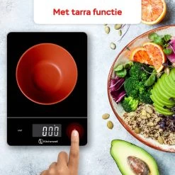 Kitchenwell Digitale Precisie Keukenweegschaal – Weegschaal Keuken - 1gr - 15kg – Tarra Functie - Zwart -Bol Waterkoker Winkel 1200x1200 688