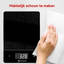 Kitchenwell Digitale Precisie Keukenweegschaal – Weegschaal Keuken - 1gr - 15kg – Tarra Functie - Zwart -Bol Waterkoker Winkel 1200x1200 690