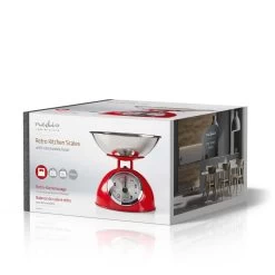 Nedis Keukenweegschaal - Analoog - Roestvrij Staal - Verwijderbare Kom - Rood -Bol Waterkoker Winkel 1200x1200 699