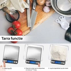 Bangosa® Digitale Precisie Weegschaal 500g X 0.01 Gram - Keukenweegschaal - Zakweegschaal -Bol Waterkoker Winkel 1200x1200 724