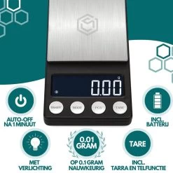Ease Electronicz Digitale Mini Precisie Keukenweegschaal - 0,01 Tot 200 Gram - 14.2 X 7.5 Cm - Pocket Scale Op Batterij - Weegschaal Keuken -Bol Waterkoker Winkel 1200x1200 731