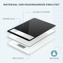 Keukenweegschaal - Digitaal - Weegschaal Keuken - Oplaadbaar - Incl. USB-kabel En Batterijen - Tarra Functie - Tot 10 Kg - Zwart -Bol Waterkoker Winkel 1200x1200 796