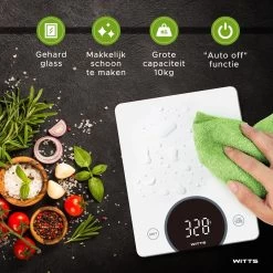 Witts Digitale Precisie Keuken Weegschaal – 1gr Tot 10 Kg – Tarra Functie – Elektrisch – Wit -Bol Waterkoker Winkel 1200x1200 807
