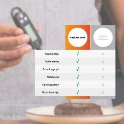 Captain Cook Keukenthermometer - Inclusief E-Kookboek - Vleesthermometer - BBQ Thermometer- Suikerthermometer - Kernthermometer -Bol Waterkoker Winkel 1200x1200 857