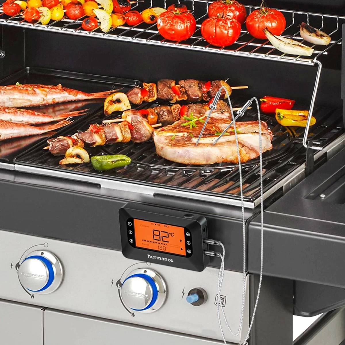Hermanos® Digitale BBQ Thermometer Draadloos - Keukenthermometer - Bluetooth met app - 4 Sondes - Magneet - Incl. Batterijen Hermanos® Digitale BBQ Thermometer Draadloos - Keukenthermometer - Bluetooth Met App - 4 Sondes - Magneet - Incl. Batterijen -Bol Waterkoker Winkel 1200x1200 865