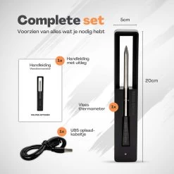 Vulpes Kitchen Vleesthermometer - BBQ - Oplaadbaar - Draadloos - Bluetooth -Bol Waterkoker Winkel 1200x1200 928