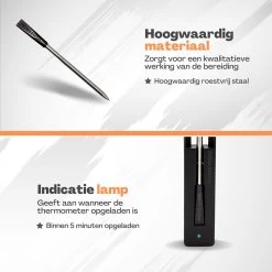 Vulpes Kitchen Vleesthermometer - BBQ - Oplaadbaar - Draadloos - Bluetooth -Bol Waterkoker Winkel 1200x1200 931