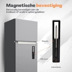 Vulpes Kitchen Vleesthermometer - BBQ - Oplaadbaar - Draadloos - Bluetooth -Bol Waterkoker Winkel 1200x1200 934