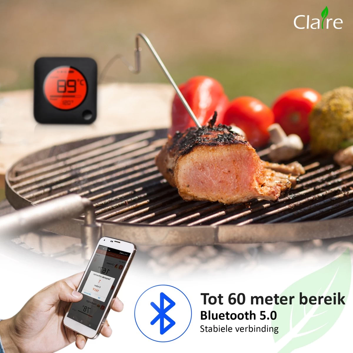 Claire BF-5 BBQ thermometer - Vleesthermometer - Oventhermometer - Draadloos met app - Incl. Batterijen en 4 meetsondes Claire BF-5 BBQ Thermometer - Vleesthermometer - Oventhermometer - Draadloos Met App - Incl. Batterijen En 4 Meetsondes -Bol Waterkoker Winkel 1200x1200 950