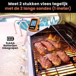 Vleesthermometer Dubbele Sonde - BBQ Thermometer Oranje Met Timer - Kernthermometer - Suikerthermometer - Kookthermometer -Bol Waterkoker Winkel 1200x1200 960
